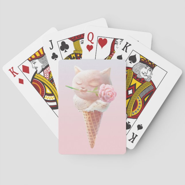 Ice Cream Kitty – Rosy & Dreamy Playing Cards (Back)