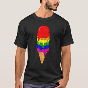 Ice Cream LGBT Pride Month LGBTQ Rainbow Flag T-Shirt