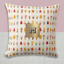 Ice Cream Lollies Monogrammed Retro Patterned Cute