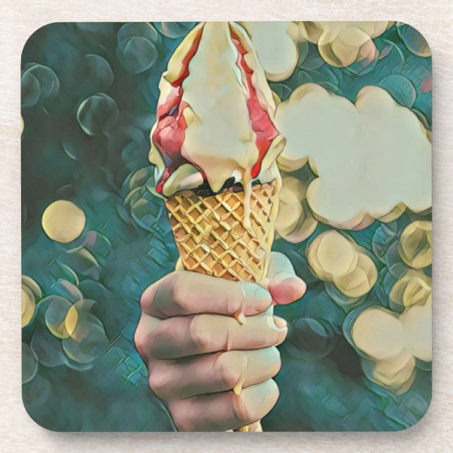 Ice cream lover gift coaster (Front)