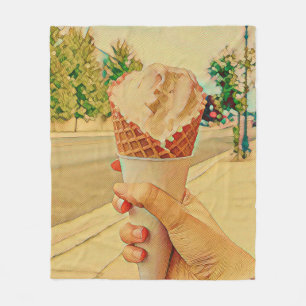 Ice cream lover gift fleece blanket