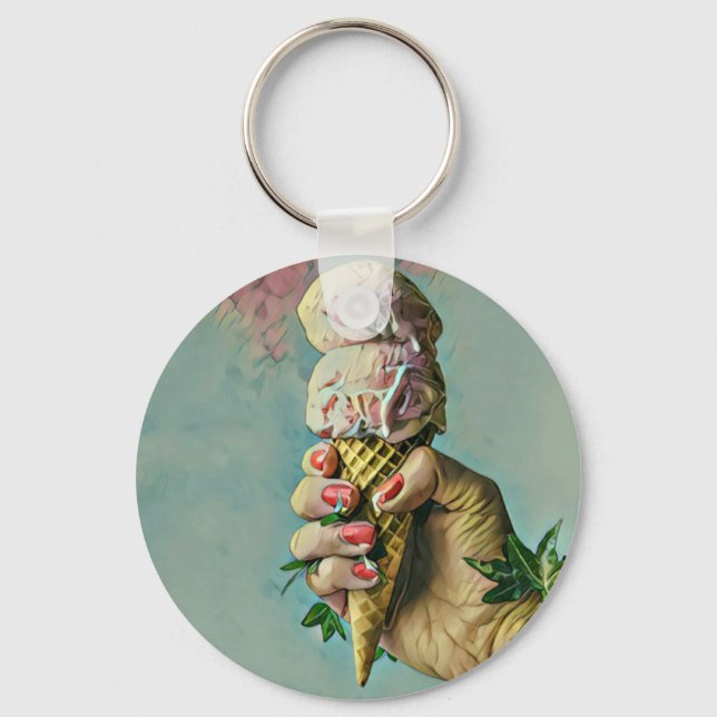 Ice cream lover gift key ring (Front)