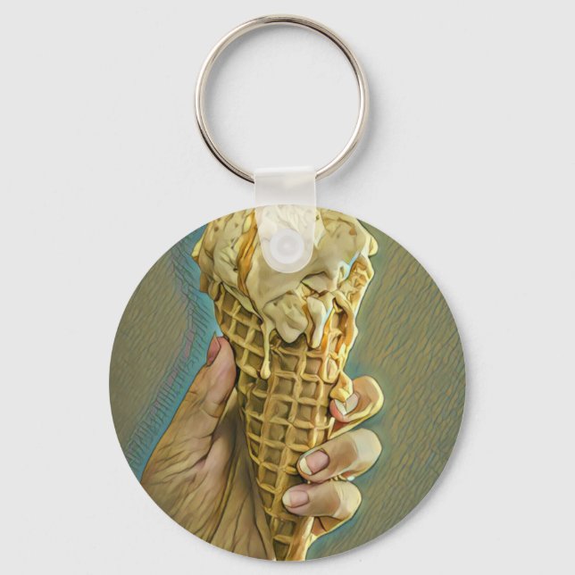 Ice cream lover gift key ring (Front)
