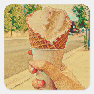 Ice cream lover gift square sticker