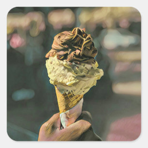 Ice cream lover gift square sticker