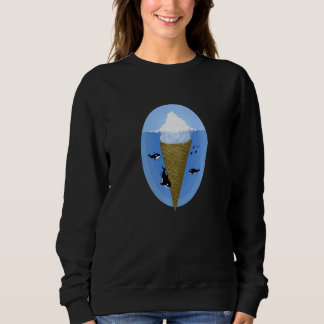 Ice Cream Lover Iceberg In Ocean Surreal Orca Whal Sweatshirt
