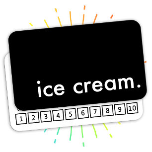 ice cream. loyalty punch card