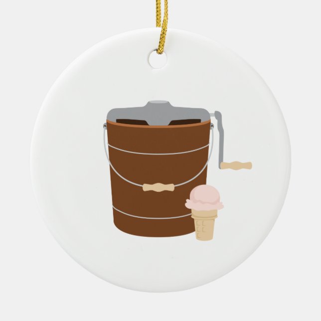 Ice Cream Maker Ceramic Ornament (Front)