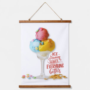Ice cream makes everything better Kitchen   Bar Hanging Tapestry
