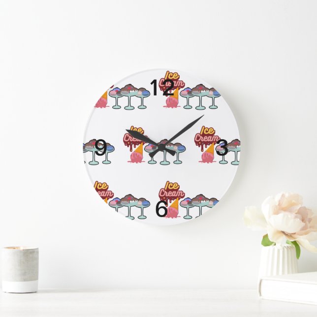 Ice cream melt large clock (Home)