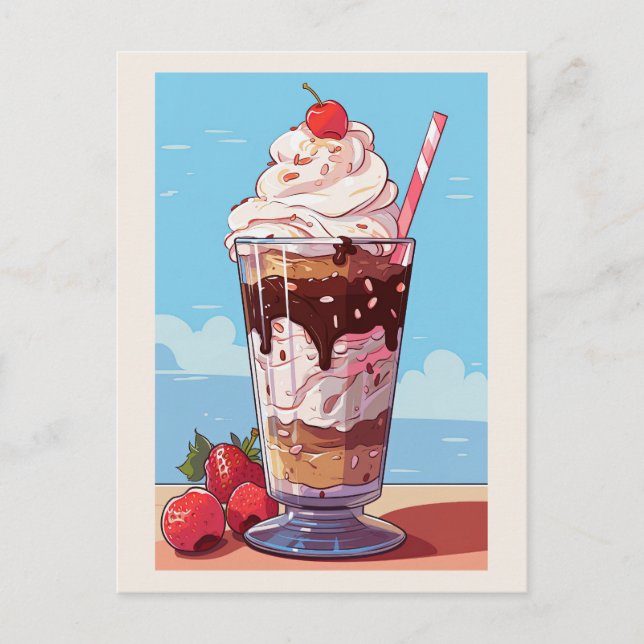 Ice Cream Milkshake Postcard (Front)