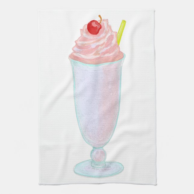 Ice cream milkshake tea towel (Vertical)