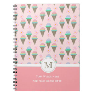 Ice Cream Monogram Notebook