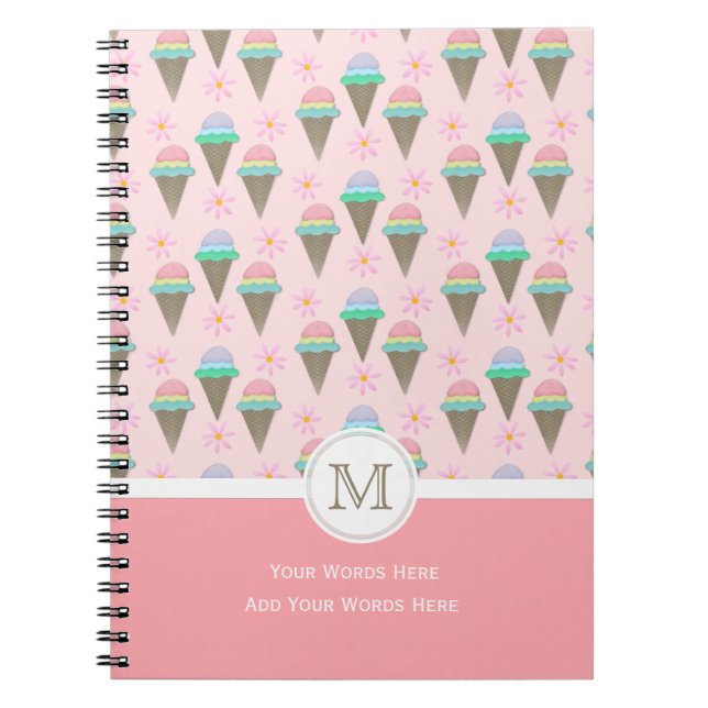 Ice Cream Monogram Notebook (Front)