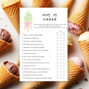 Ice cream - Over or under bridal shower game