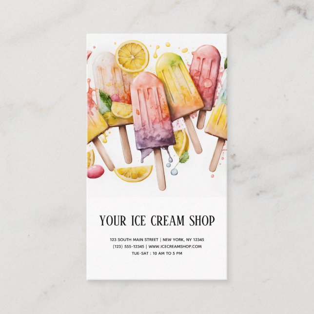 Ice Cream Parlour business card (Front)