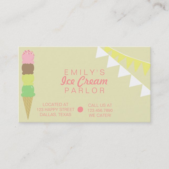 Ice Cream Parlour Business Card (Front)