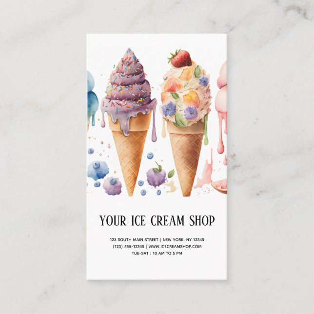 Ice Cream Parlour business card (Front)