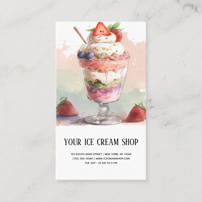 Ice Cream Parlour business card (Front)