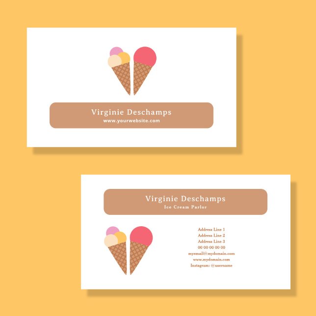 Ice Cream Parlour Business Card (Ice Cream Parlor Business Card)