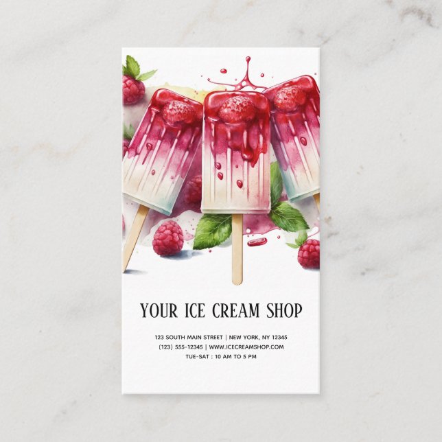 Ice Cream Parlour business card (Front)