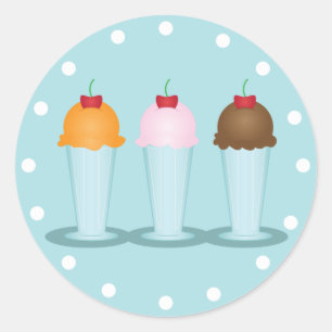 Ice Cream Parlour Classic Round Sticker