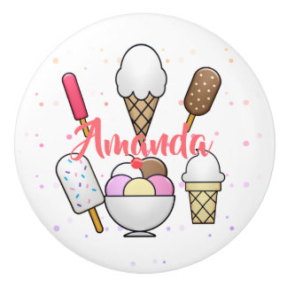 Ice Cream Parlour Dream Ceramic Knob