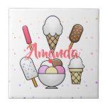 Ice Cream Parlour Dream Ceramic Tile<br><div class="desc">Ice cream of all kinds,  with sprinkles all over the place. Delightful dream... .yummeh!

Customise to your liking.</div>