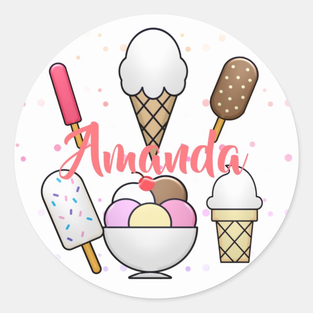 Ice Cream Parlour Dream Classic Round Sticker (Front)