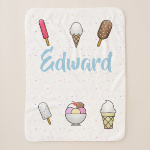 Ice Cream Parlour Dream Sherpa Blanket
