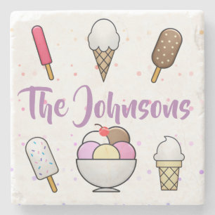 Ice Cream Parlour Dream Stone Coaster