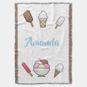 Ice Cream Parlour Dream Throw Blanket