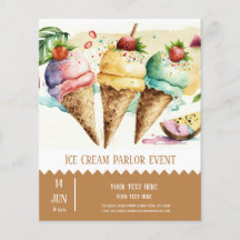 Ice cream parlour flyer