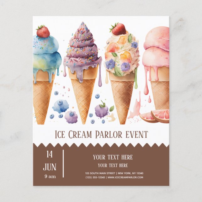 Ice cream parlour flyer (Front)