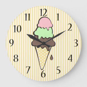Ice Cream Parlour Large Clock