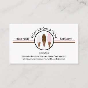 Ice Cream Parlour Logo Custom Business Card