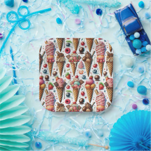Ice-Cream Parlour Party Paper Plate