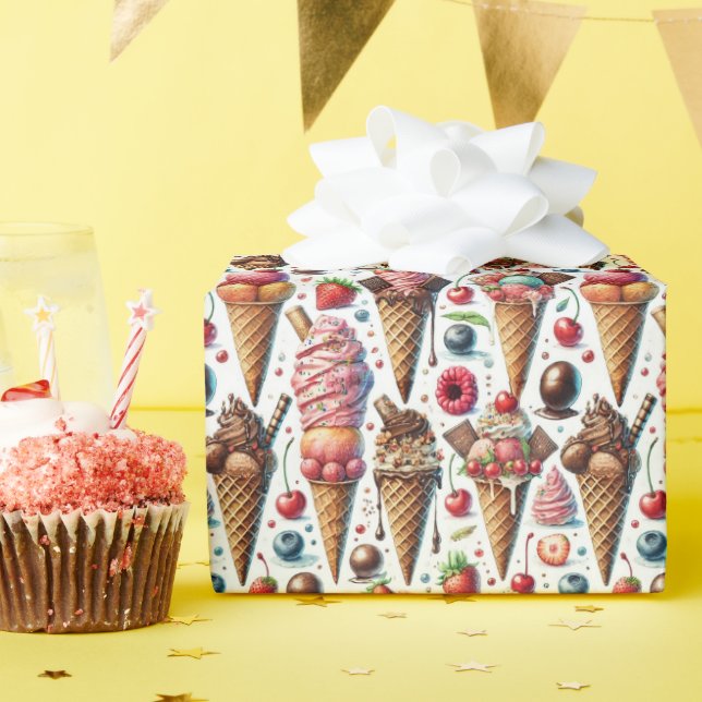 Ice-Cream Parlour Party Wrapping Paper (Birthday Party)