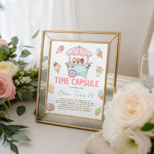Ice Cream Parlour Scoop Capsule Table Sign