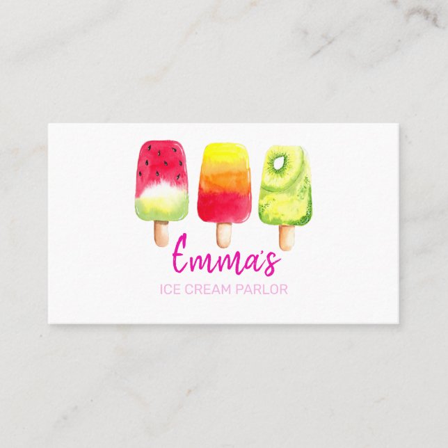 ice Cream parlour van party shop event food van Business Card (Front)