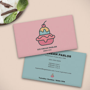 Ice Cream Parlour Vintage Business Card