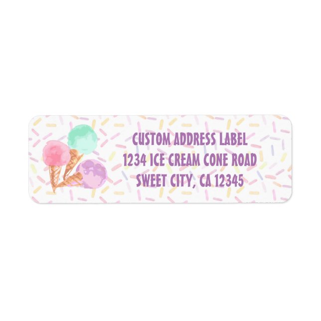 Ice Cream Party Address Labels (Front)