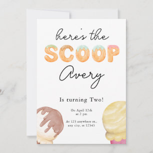 Ice Cream Party Birthday Invitation
