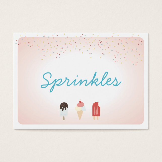 Ice Cream party Dessert Buffet Food Labels (Front)