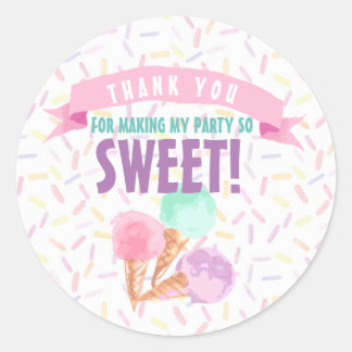 Ice Cream Party Favour Stickers