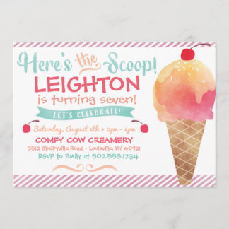 Ice Cream Party Invitation