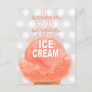 Ice Cream Party Invitation or Promotion - Postcard