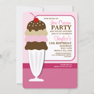 Ice Cream Party Invitations