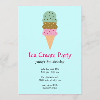 Ice Cream Party Invitations