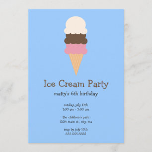 Ice Cream Party Invitations